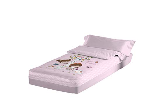 Montse Interiors Saco Nórdico niñas Rosa Tacto Pétalo (Friends, Cama de 90)