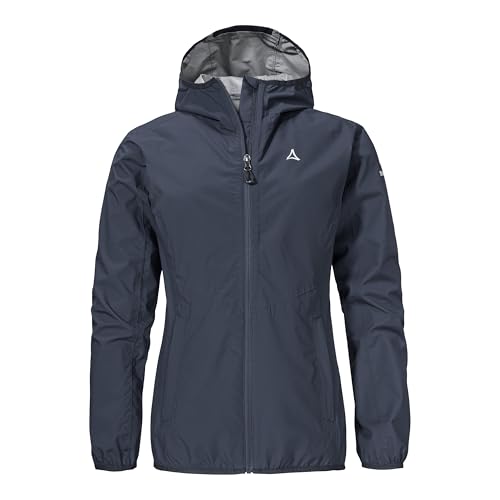 Schöffel Damen Jacket Style Migandi WMS, Allwetterjacke mit 2-Wege-Stretch, mit verstellbarer Kapuze, wasserdicht und atmungsaktiv, navy blazer, 42
