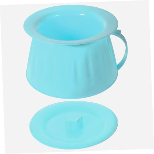 FRCOLOR Bedroom Chamber Pot Handle Urine Pot for Home Hospital Camping Light and Easy to Carry Blue