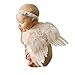 Surakey Newborn Baby Outfits,Feather Angel Wings with Headband Clothing Butterfly Flower Hair Accessories Outfits Boys Girls White