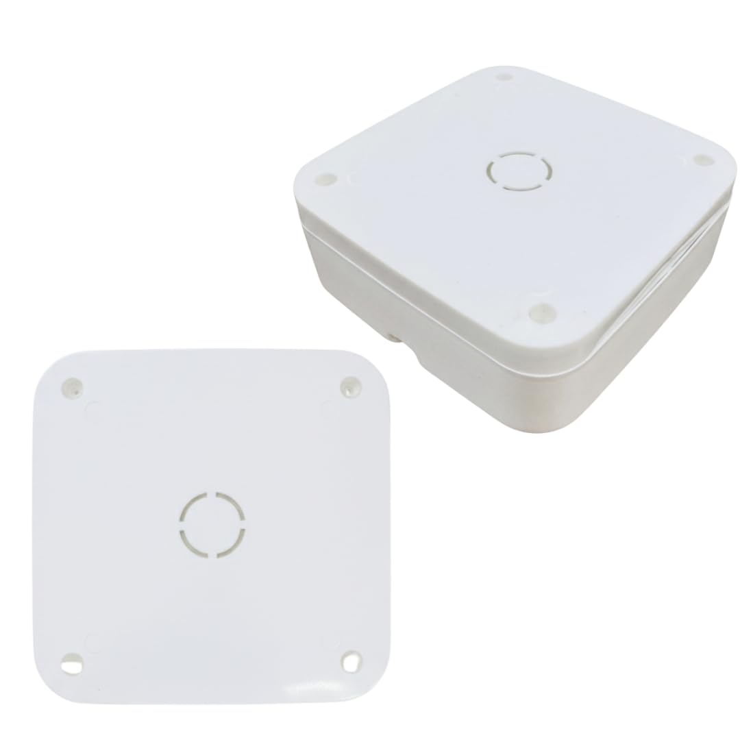 Hi-Plasst 2 Pieces of PVC CCTV Camera Junction Box 5x5 Inch – White Weatherproof Camera Box for Outdoor Use, Wall Mount CCTV Camera Box, Durable PVC Electrical Enclosure