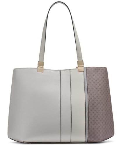 Image of Calvin Klein Women's Granite Geometric Tote Bag - Vegan Leather, Monogram, 3 Pockets
