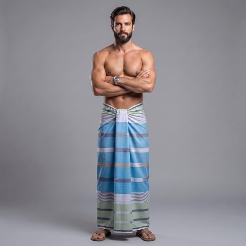 Image of Men's Cotton Lungi | Soft Breathable Wrap Around Lungi | Comfortable Daily & Home Wear for Men