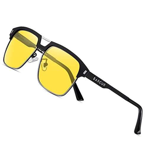 Design Men Night Vision Glasses Driving Glasses for Man Yellow Shades Eyewear With Box