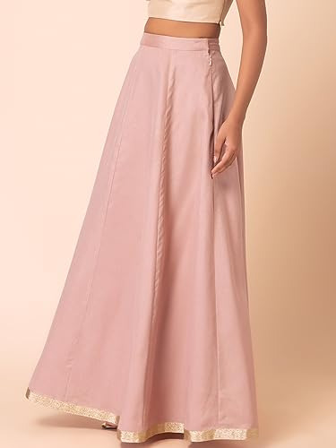 Image of Indya Womens Silk Floor Length Kalidar Lehenga Skirt