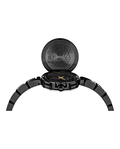 Versace Medusa Secret Collection Luxury Womens Watch Timepieces with a Black Bracelet, Case and Dial4