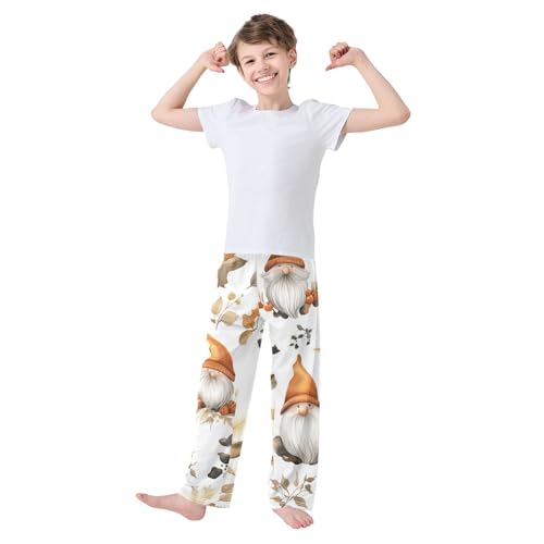 Thanksgiving Gnome Boys Long Pants Soft Trousers Elastic Waist Kids Lounge Bottoms with Pockets S-XL3