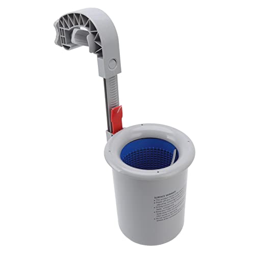 Skimmer di Superficie per Piscina, Pulitore Automatico a Parete in Plastica Grigia, Raccolta Detriti per Filtro Piscina con Contenitore Skimmer Dimensioni 24x15,8cm