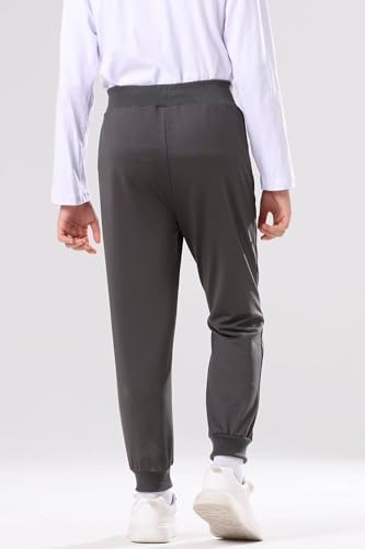 BINPAW 3 Pack Boy's Pull On Sweatpants Active Jogger Pants with Zipper Pocket Athletic Pants for Kids, Blue/Dark Gray/Gray, 7-8 Years = Tag 1303