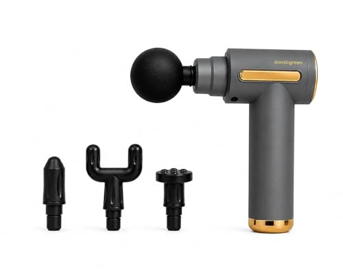 Image of Massage Gun Deep Tissue 6-Speed Portable Percussion Muscle Massager with 4 Heads, Pain Relief, Relaxation for Stiff Shoulders With Full body Massage
