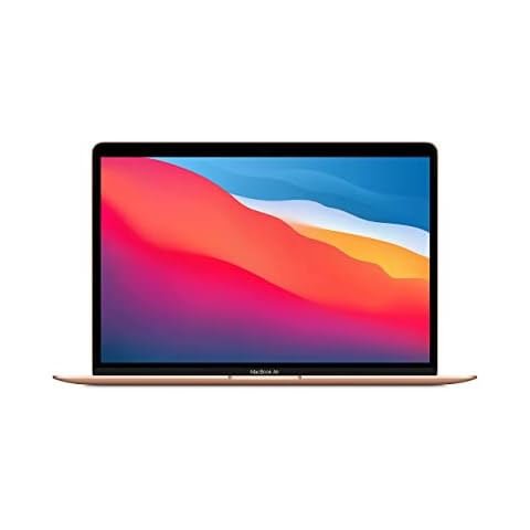 Apple 2020 MacBook Air Laptop M1 Chip, 13" Retina Display, 8 GB RAM, 256 GB SSD Speicher, Beleuchtete Tastatur, FaceTime HD Kamera, Touch ID, Gold Cover