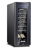 12 Bottle Compressor Wine Cooler Refrigerator with Lock, Freestanding Wine Fridge, 41Β°F-64Β°F Digital Temperature Control, Large Wine Cellar for Red, White, Champagne, and Sparkling Wine β Black
