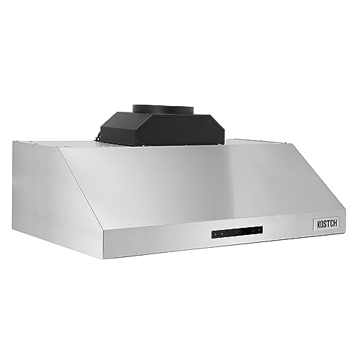 KOSTCH 36 inch Professional Wall-Mounted Range Hoods in Stainless Steel with 1000 CFM & LED lights - KOS-36RH06H