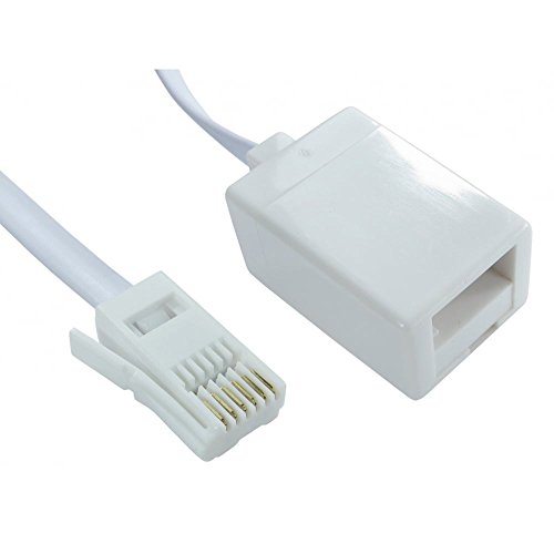 JAFSAL ONLINE BT Male to Female Extension Cable 6 Core Pins RJ11 UK Telephone ADSL Fax Modem Telephone Extension Cable for BT UK Landline Phone Cord Home & Office Fax