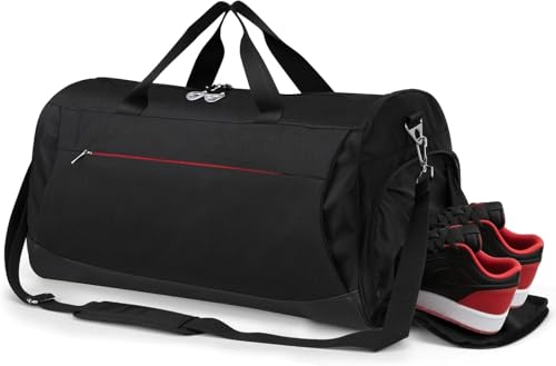 Tobeape Bolsa de Academia 45L Resistente à Água com Compartimento para Sapatos e Bolso Seco/Molhado, Bolsa Esportiva tipo Duffle para Viagem, Natação e Fim de Semana, Unissex, Bagagem de Bordo