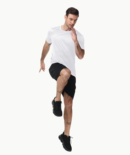 Image of 3 Pack Mens Swim Shirt Rash Guard Workout Shirts UPF 50+ Short Sleeve Fast Dry Sun Protection Lightweight Water Shirt