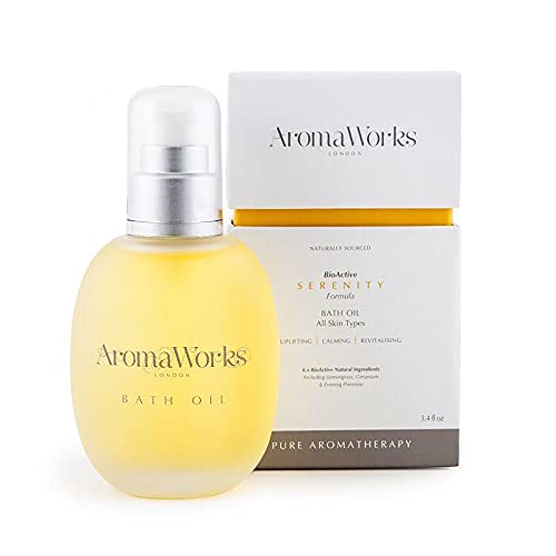 Aromaworks Serenity Bath Oil - 100% Pure Essential Oils - Soothes Away Stress - Uplifts And Energizes Mind - Leaves Skin Nourished - Naturally Scented - Vegan - Suitable For All Skin Types - 3.4 Oz #TOP6