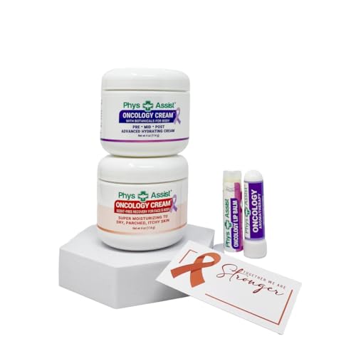 PhysAssist - Comfort kit for Chemo & Radio Patient The Gift of Love, Faith & Support. Standard Size 2-4 oz face and body cream plus lip balm & aromatheraphy inhaler. (STANDARD SIZE 4 OZ)