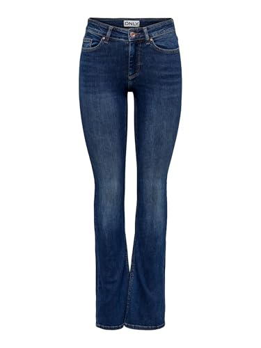 Only ONLBLUSH Mid Flared DNM TAI021 Noos, Jeans De Las Mujeres, Dark Blue Denim, S/30