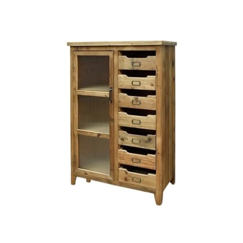 Armario de consola vintage con puertas de cristal, muebles de almacenamiento de cocina para el hogar, bar, habitación, aparador de buffet retro