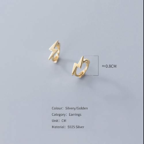 Minimalist Lightning Bolt Mini Small Hoop Earrings for Women Teen Cartilage S925 Sterling Silver Fashion Punk Sleeper Tiny Huggie Cuff Tragus Hinged Hoops 5mm Hypoallergenic Gifts for Birthday Bff Sister4
