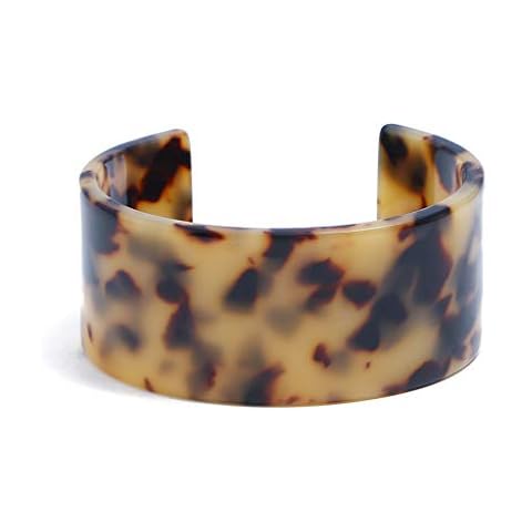 SimpleLife Women Acrylic Tortoise Shell Wide Bangle Leopard Print Cuff Bracelet Great Gifts Bracelets Cover