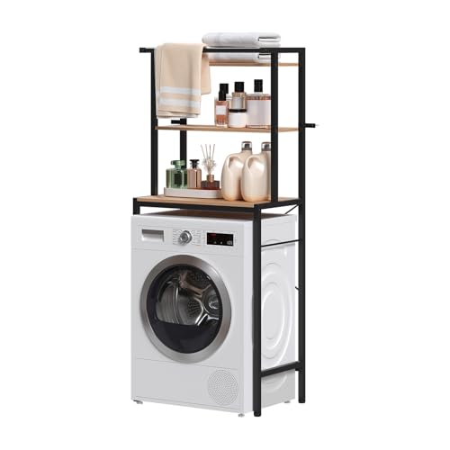 EUGAD Scaffale sopra Lavatrice a 3 Livelli, Mobile sopra WC Autoportante con Asta di Sospensione, Mobile sopra Lavatrice per Bagno o Lavanderia, 67x40x162cm EUGAD Scaffale sopra Lavatrice a 3 Livelli, Mobile sopra WC Autoportante con Asta di Sospensione, Mobile sopra Lavatrice per Bagno o Lavanderia, 67x40x162cm