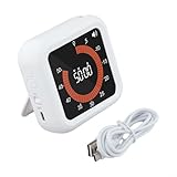 Küchen-Timer, drehbar, intelligent, geräuschlos, visuell, analog, zum Kochen, Innenbereich, Lesesaal, Arbeitszimmer, Countdown, mechanisches Aufziehen, 60 Minuten (neues Weiß)