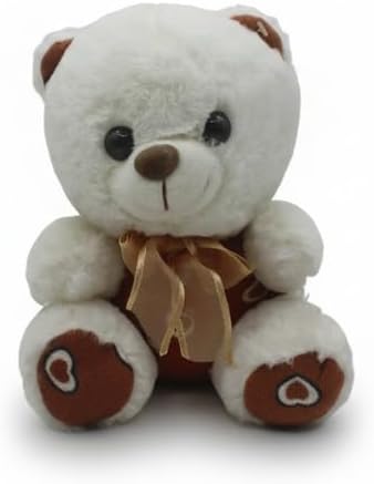 Neokiddo Cute White Teddy Bear Soft Toy with Brown Accents | Plush Stuffed Animal Toy | Educational Gift for Kids Boys and Girls for Birthday and Special Occasions