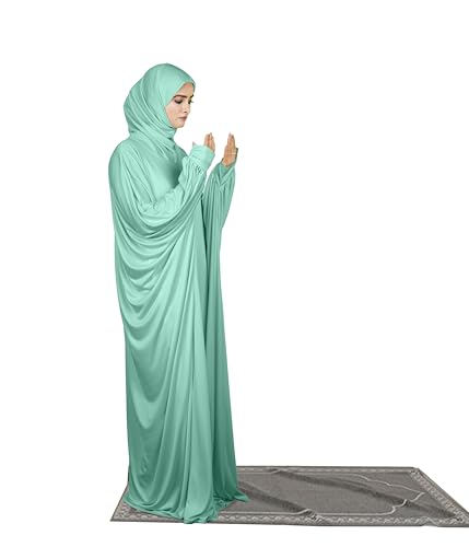 Image of Mehar Namazi Muslim Prayer Dress for Women |Modest Islamic Namaz Dress with Hijab | Soft Strechable Fabric Zunaira Farasha Namaz Outfit