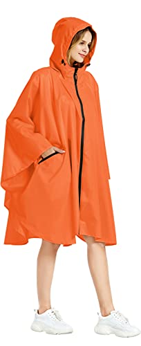 Image of salamra Rain Poncho Jacket - Hooded Waterproof Raincoat with Pocket for Women Men Adults