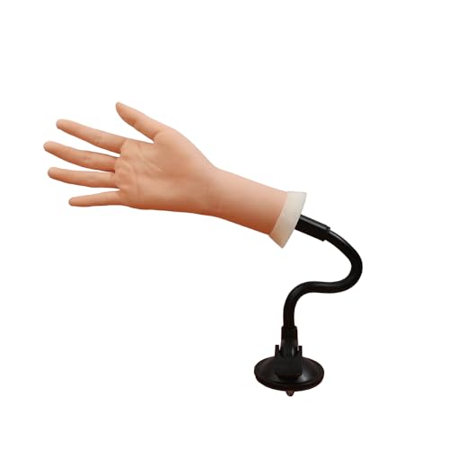 Mão de prática certa para unhas de acrílico com suporte, mão de manequim para prática de unhas, mão