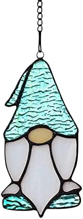 Sobeikre Stained Glass Window Pendant Acrylic Wall Hanging Ornament Window Pendant Christmas Gnome Decorations Kitchen (A, One Size)