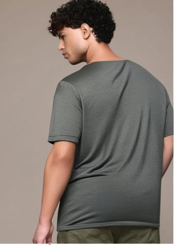 Image of Mack Jonney Regular Solid Cotton Blend V Neck T Shirt for Men