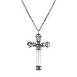 1928 Jewelry Crystal Cross Vial Pendant Necklace For Women 30