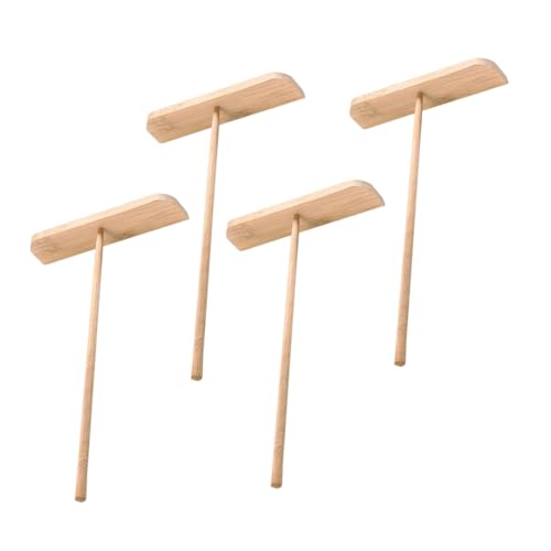 VINTORKY 4-piece Crepe Rake Spreader Set Wooden Pancake Scraper for Easy Batter Spreading
