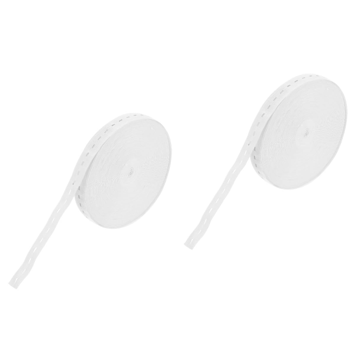 Angoily 2 Rollos Banda Elástica Plana de Poliéster con Ojales Ajustables para Costura Metros para Cinturones Ropa y Proyectos DIY