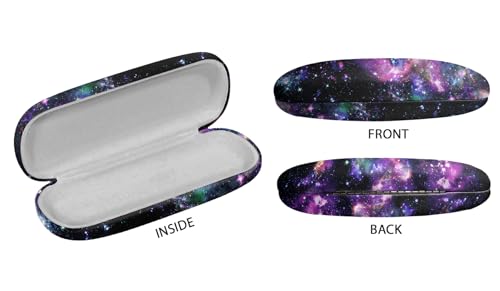 Image of WIRESTER Hard Shell Eyeglasses Case, Clamshell Sunglasses Holder Protective Cover with Microfiber Cloth