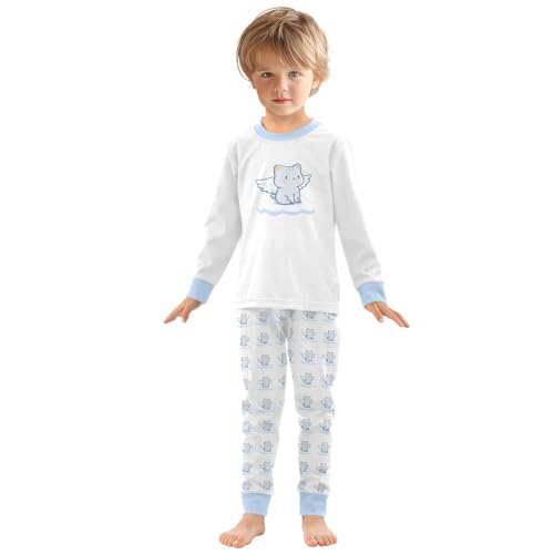 Cartoon Pajamas Set Cat Wings Long Sleeve PJs Cotton Jammies Sleepwear Top and Pants3