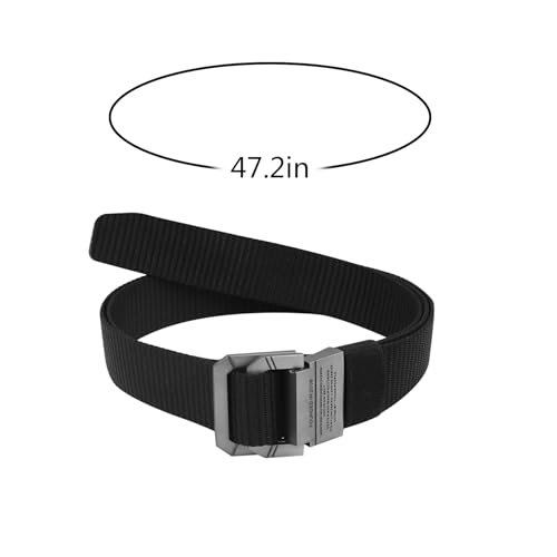 AIBEARTY Unisex Canvas Belt Casual Metal Double Ring Buckle Waist Belts Webbing Tactical Military Cloth Belt for Men Women3