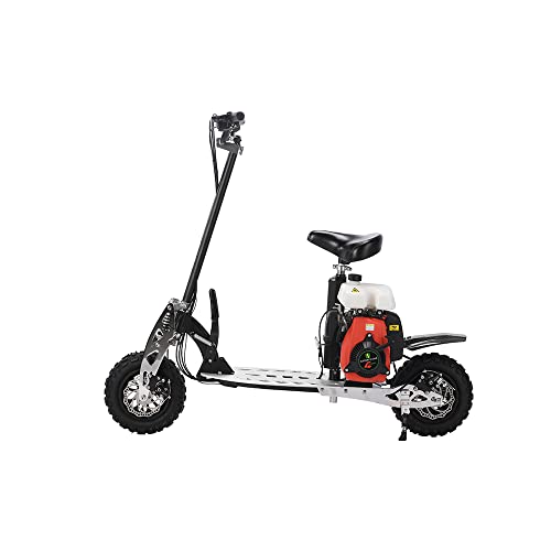 TOXOZERS Gas Scooter 49cc 4T - Faltbares Gasrad Mit Sitz Langlebige 、Doppelscheibenbremsen vorne und hinten, Leichtgewicht 30 kg, Belastung 115 kg Cover