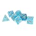 Sharplace 7 Pezzi/Set Mini Dadi Poliedrici, Dadi da Gioco Standard, Set Dadi D&d, Gaming Dadi, Via Lattea Dadi, Diversi Numeri Puzzle Giocattoli Incisi- Blu
