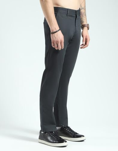 Image of Monte Carlo Men's Regular Fit Trouser Pants | Solid Pattern Casual Trousers | Button Closure | Stylish & Comfortable Formal Trouser for Men's