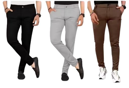 Men’s Solid Color Pants | Regular Fit Multipurpose Trousers Multicolor-2-picture-53