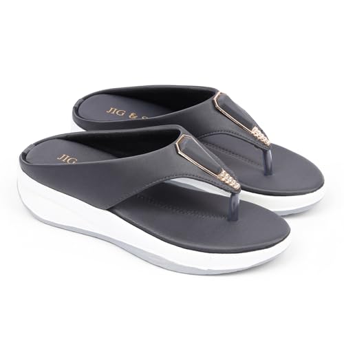 Image of JIG & SID Women & Girls Flip-Flops Slippers Light weight, Soft Footbed, Comfortable & Stylish Wedges Slip On Slipper For Casual Wear & Formal Wear (J S 110645)