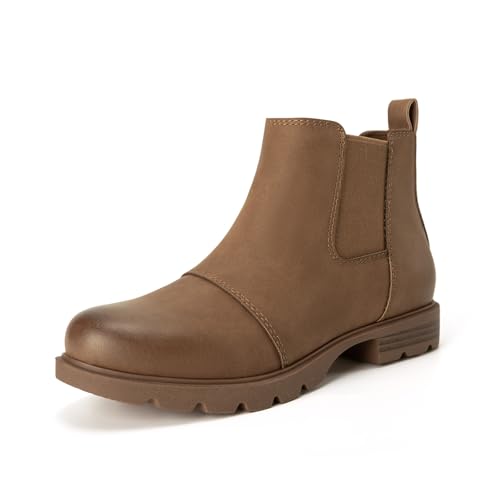 Athlefit Women's Chelsea Boots Low Heel Short Brown Ankle Booties Size 6 by Athlefit - Used condition - US$18.29