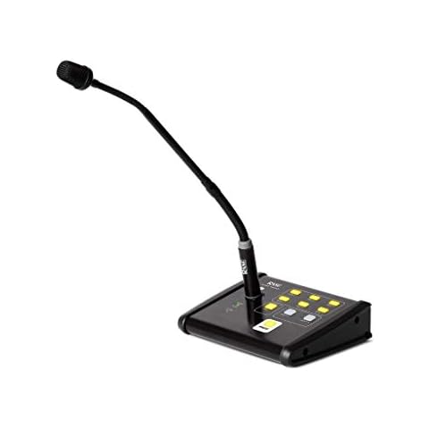 Rane Commercial Zone Pager | Tabletop Commercial Audio Smart Paging Station With 6 Zones and Dynamic Microphone Included Cover