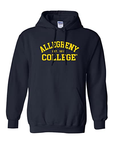 CreateMyTee Allegheny College Block Text Unisex Hooded Sweatshirt - Allegheny Gators Apparel