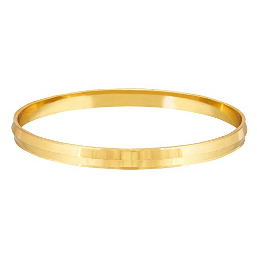 Shining Jewel 22k Gold Plated Punjabi Sikh Kada For Men
