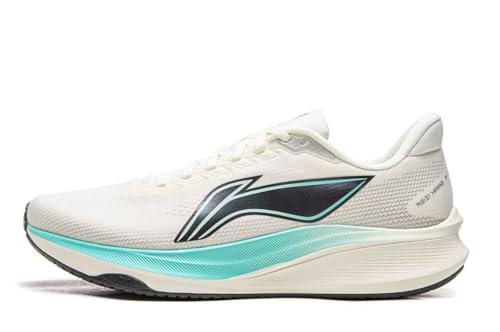 LI-NING Red Hare 9 Mens Running Shoes Lightweight Breathable Racing Training Sneakers Champagne White US 8.5